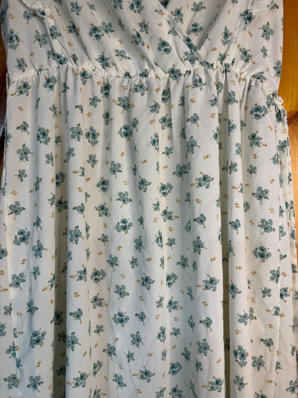 Kohl's Cream Dress with Teal Floral Print - Picture 5 of 10